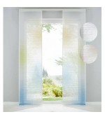 Готова панел завеса-японска стена от фин муселин с ленена текстура, размер 245x60см. за окачване на ПВЦ или алуминиева релса, код-10000147