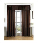 Готов комплект от 5 части за поставяне на релса или тръбен корниз, 2бр. завеси,  драперия и 2бр. коланчета, код-20107