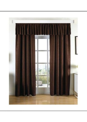 Готов комплект от 5 части за поставяне на релса или тръбен корниз, 2бр. завеси,  драперия и 2бр. коланчета, код-20107