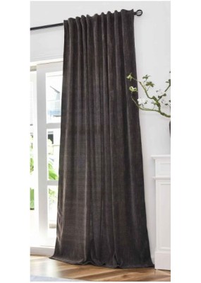 Плътна жакардова завеса серия "HAVANNA" цвят таупе-златист, с пришита универсална ширит лента за окачване на релса или тръбен корниз, размер 245x135см. код-2023340-2