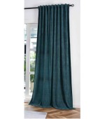 Плътна жакардова завеса серия "HAVANNA" цвят зелен-златист, с пришита универсална ширит лента за окачване на релса или тръбен корниз, размер 245x135см. код-2023340-1