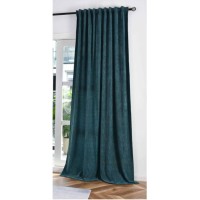 Плътна жакардова завеса серия "HAVANNA" цвят зелен-златист, с пришита универсална ширит лента за окачване на релса или тръбен корниз, размер 245x135см. код-2023340-1