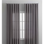 Готова завеса имитираща лен плюс коланче, за бързо директно окачване с вълнообразно набиране 1:2, цвят сив, код-2025100 Готова завеса имитираща лен плюс коланче, за бързо директно окачване с вълнообразно набиране 1:2, цвят сив, код-2025100