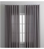 Готова завеса имитираща лен плюс коланче, за бързо директно окачване с вълнообразно набиране 1:2, цвят сив, код-2025100 Готова завеса имитираща лен плюс коланче, за бързо директно окачване с вълнообразно набиране 1:2, цвят сив, код-2025100