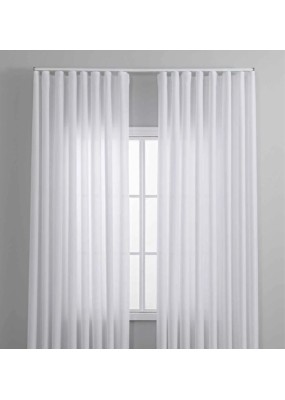 Готова завеса имитираща лен плюс коланче, за директно окачване с вълнообразно фиксирано набиране 1:2, цвят бял, 245х145 и 245х300, код-2025110-1 от 19.99 евро Готова завеса имитираща лен плюс коланче, за директно окачване с вълнообразно фиксирано набиране 1:2, цвят бял, 245х145 и 245х300, код-2025110-1 от 19.99 евро