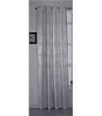 Завеса "Барок" цвят ветло сив с лъскави флорални елементи,  за окачване на релса или тръбен корниз, размер 245x140см.(височина x ширина) код-20455