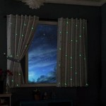 Детска светеща през нощта флуоресцентна завеса Звездна нощ, цвят бял, размер 175x145см. код-20495