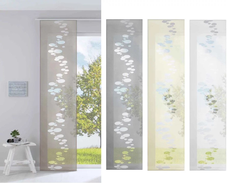 Готова полупрозрачна панел завеса-японска стена, размер 245x60см. за окачване на ПВЦ или алуминиева релса, 4 цвята, код-85613