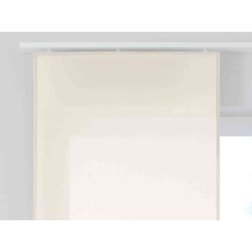 1 бр. Японска Стена от памук-полиестер „Ница“ 245х60 см. полупрозрачна с пълен комплект за окачване на релса цвят Крем код-2019032-002