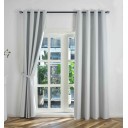 Комплект 2бр. 100% Блекаут завеси с Халки »München Dark« с Коланчета, 3 размера, Пълно Затъмняване, Цвят Пепел от рози код-202410-2-013