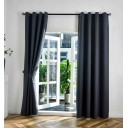 Комплект 2бр. 100% Блекаут завеси с Халки »München Dark« с Коланчета, 3 размера, Пълно Затъмняване, Цвят Пепел от рози код-202410-2-013