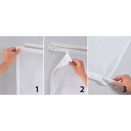 Японска стена Воал 245х60 см. с включен пълен комплект за окачване на обикновени релси, цвят Пясъчен-ТопълБеж код-85589N-014